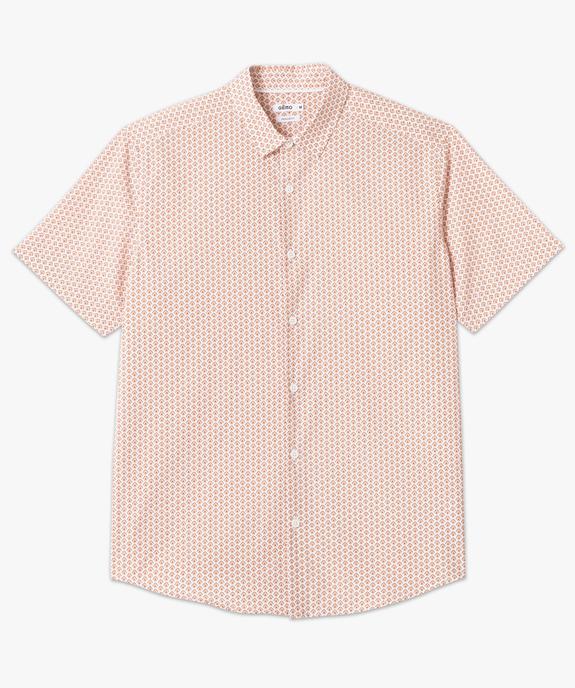 Chemise droite à manches courtes à petits motifs homme vue4 - GEMO (HOMME) - GEMO