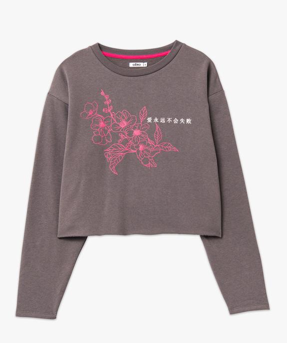 Sweat court avec motif sur le buste femme vue4 - GEMO(FEMME PAP) - GEMO