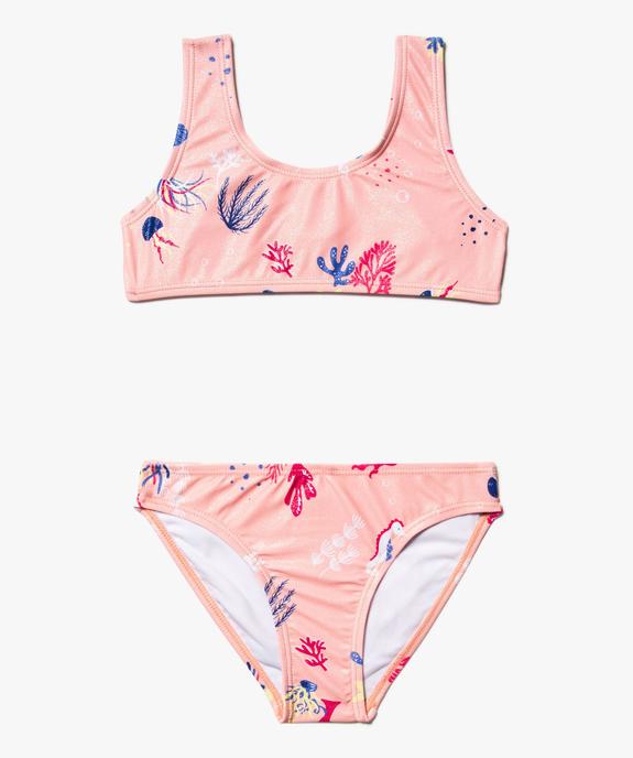 Maillot de bain 2 pièces à motifs marins pailletés fille vue1 - GEMO 4G FILLE - GEMO