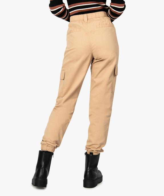 Pantalon cargo femme en toile vue3 - FOLLOW ME - GEMO