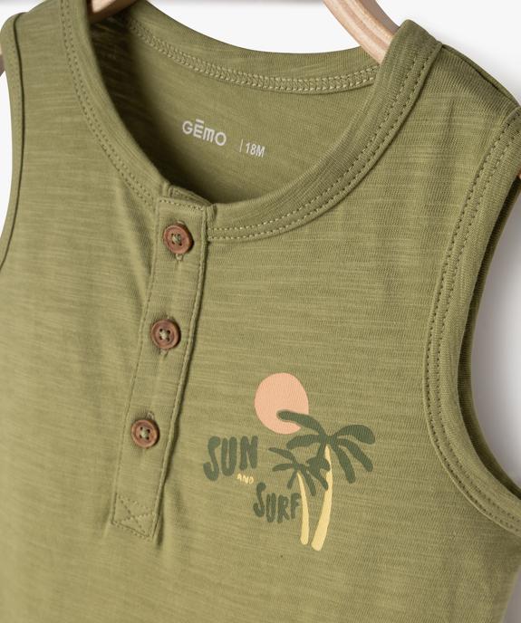 Combishort sans manches avec motif estival bébé garçon vue2 - GEMO 4G BEBE - GEMO
