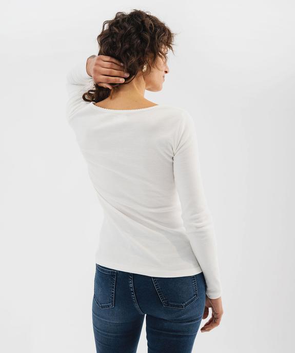 Tee-shirt manches longues en maille côtelée extensible femme vue3 - GEMO 4G FEMME - GEMO