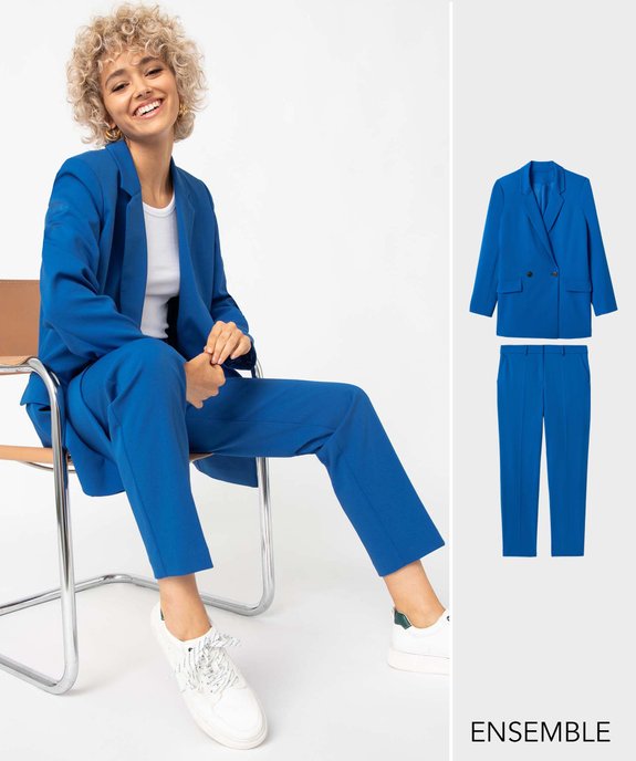 Ensemble femme tailleur pantalon bleu - GEMO