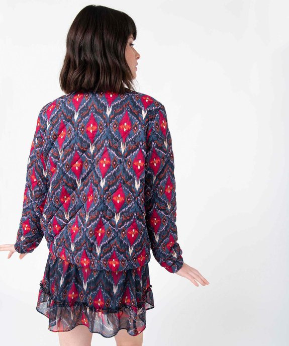 Veste femme matelassée à motifs fermeture zippée vue3 - GEMO 4G FEMME - GEMO