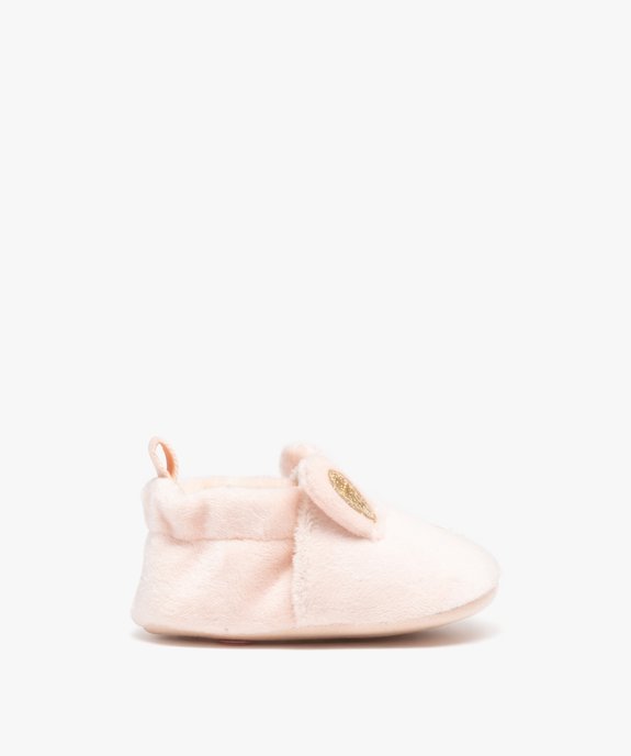 Chaussons de naissance bébé fille lapin en velours  vue2 - GEMO 4G BEBE - GEMO