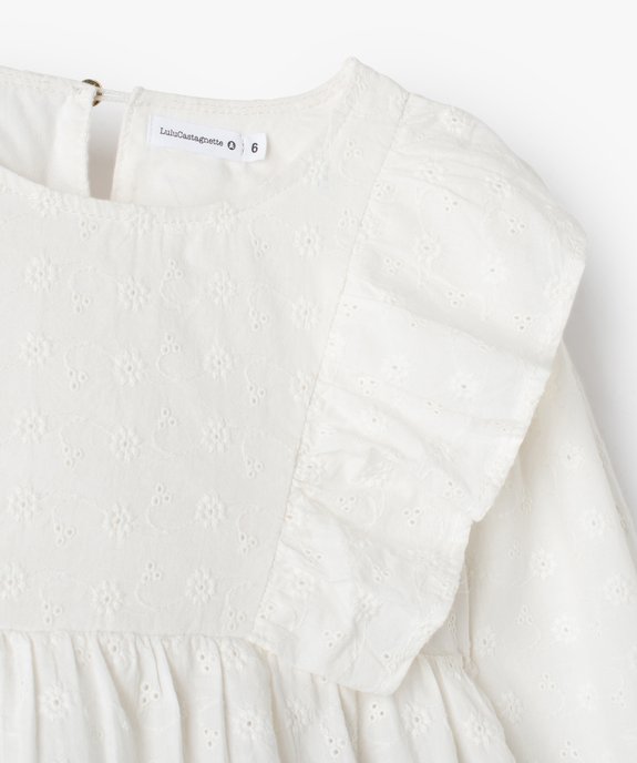Blouse fille à manches longues et volants - LuluCastagnette vue2 - LULUCASTAGNETTE - GEMO