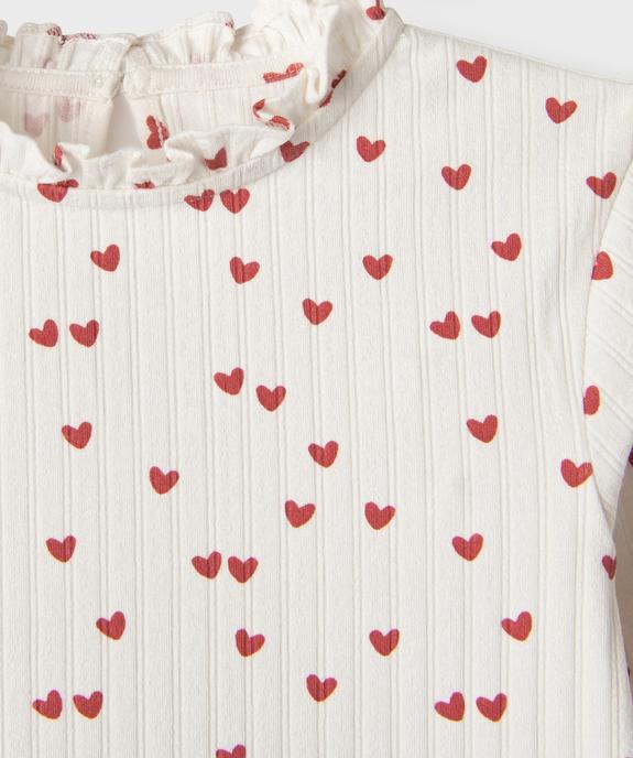 Tee-shirt manches longues à motifs coeurs fille vue2 - GEMO 4G FILLE - GEMO