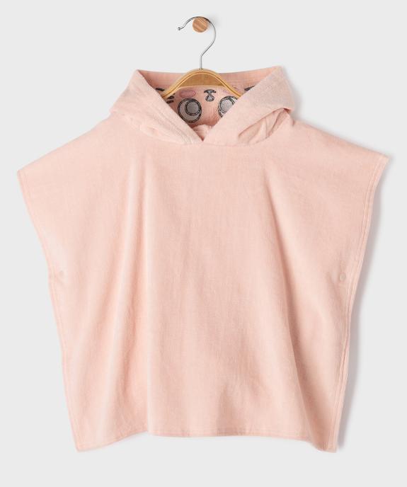 Cape de bain à capuche bébé fille motif chaton vue1 - GEMO 4G BEBE - GEMO