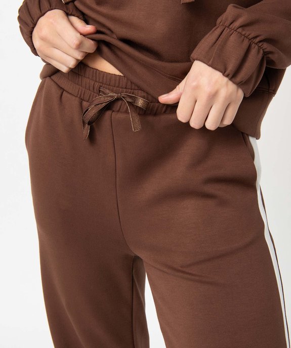 Pantalon de jogging femme avec bandes contrastantes sur les côtés vue6 - GEMO(FEMME PAP) - GEMO