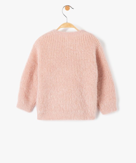 Gilet bébé fille en maille douce pailletée vue3 - GEMO(BEBE DEBT) - GEMO