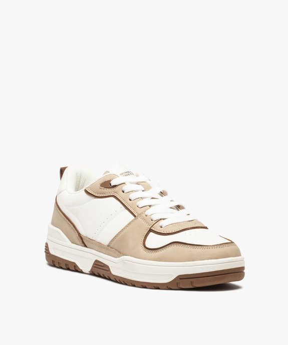 Baskets homme style skateshoes à lacets bicolores vue3 - GEMO 4G HOMME - GEMO