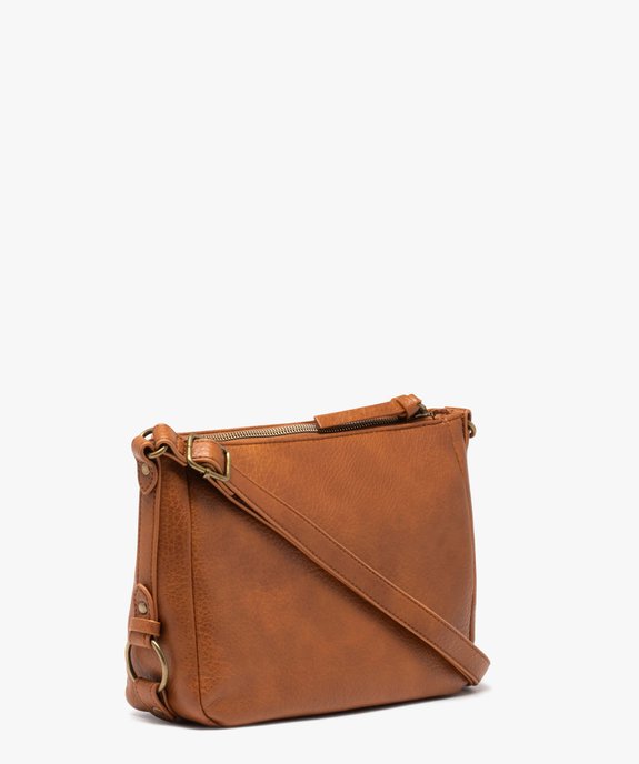 Sac besace zippé en matière grainée femme vue2 - GEMO (ACCESS) - GEMO