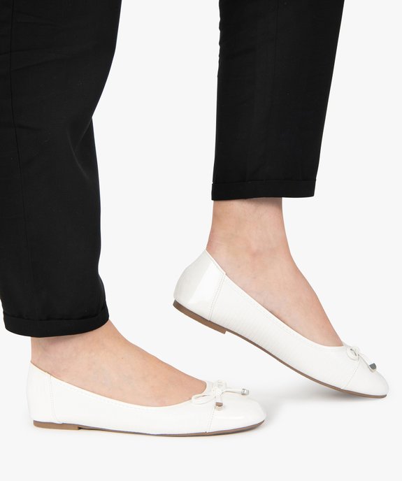 Ballerines femme unies dessus imitation serpent vue1 - GEMO(URBAIN) - GEMO