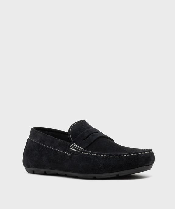 Mocassins dessus cuir velours homme -Tanéo vue2 - TANEO GEMO FOR GOOD - GEMO