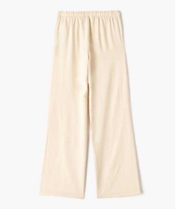 Pantalon large en lin viscose uni fille vue3 - GEMO 4G FILLE - GEMO
