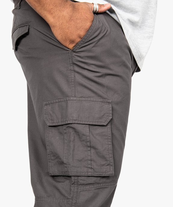 Pantacourt homme en toile multipoches vue2 - GEMO (G TAILLE) - GEMO