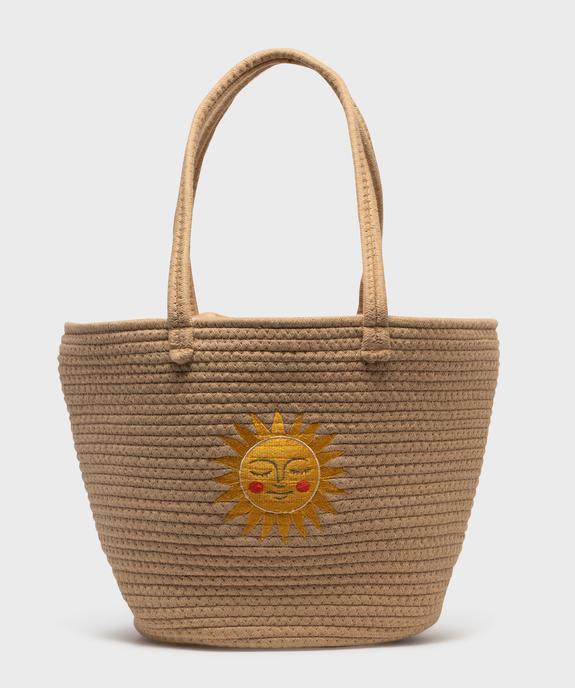 Sac cabas en textile avec motif soleil femme vue1 - GEMO (ACCESS) - GEMO