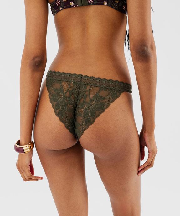 Culotte échancrée en dentelle et microfibre fleurie femme vue2 - GEMO(HOMWR FEM) - GEMO