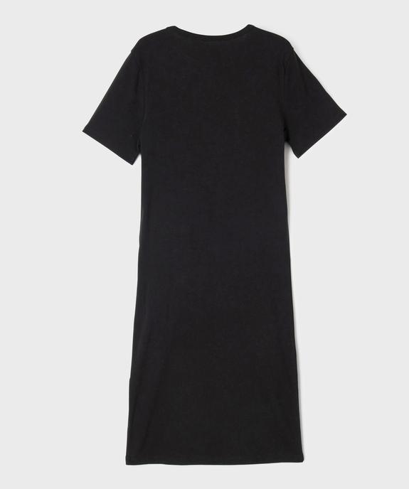 Robe tee-shirt en maille à taille froncée fille vue3 - GEMO 4G FILLE - GEMO