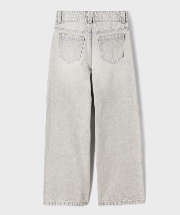 Jean Straight coloris délavé taille ajustable fille vue4 - GEMO (ENFANT) - GEMO