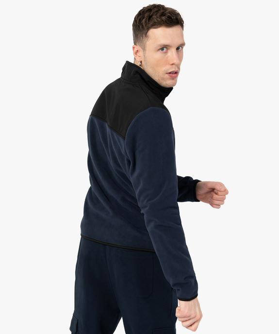 Sweat zippé pour homme en maille polaire vue3 - GEMO (HOMME) - GEMO