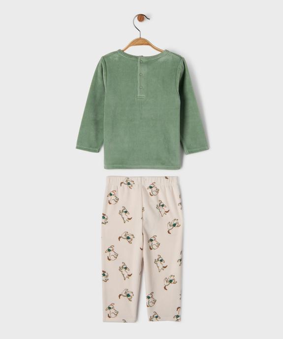 Pyjama en velours 2 pièces imprimées bébé vue3 - GEMO 4G BEBE - GEMO