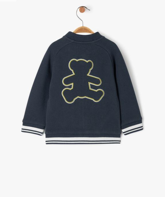 Sweat zippé en maille piquée bébé garçon - LuluCastagnette vue4 - LULUCASTAGNETTE - GEMO