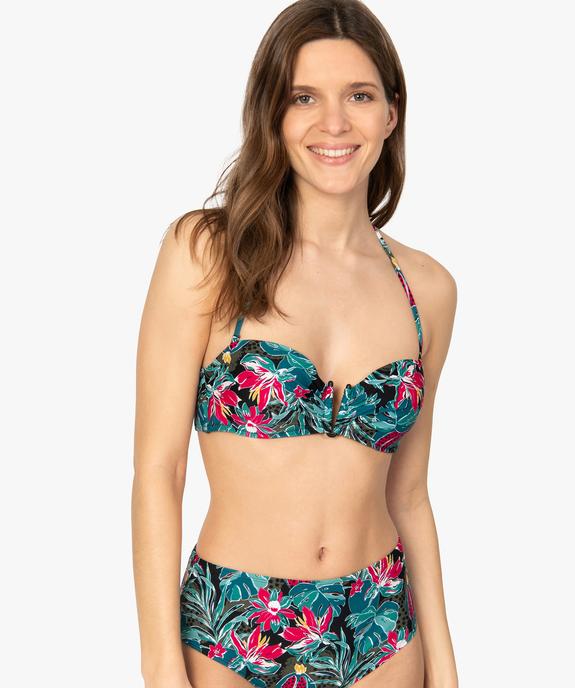 Haut de maillot de bain femme forme bandeau à armatures vue1 - GEMO (PLAGE) - GEMO