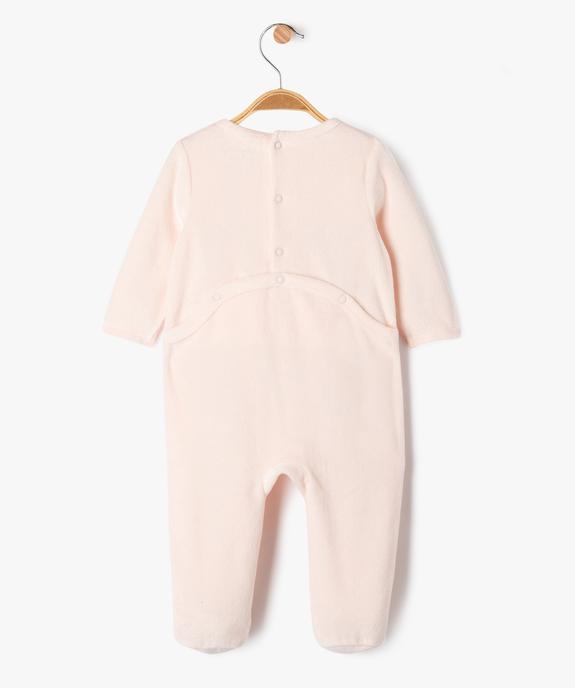 Pyjama en velours avec message sur le buste bébé vue3 - GEMO(BB COUCHE) - GEMO