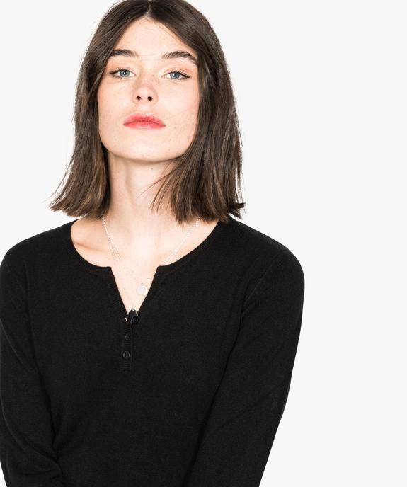 Pull femme en maille fine avec col fantaisie vue2 - GEMO (MAILLE) - GEMO