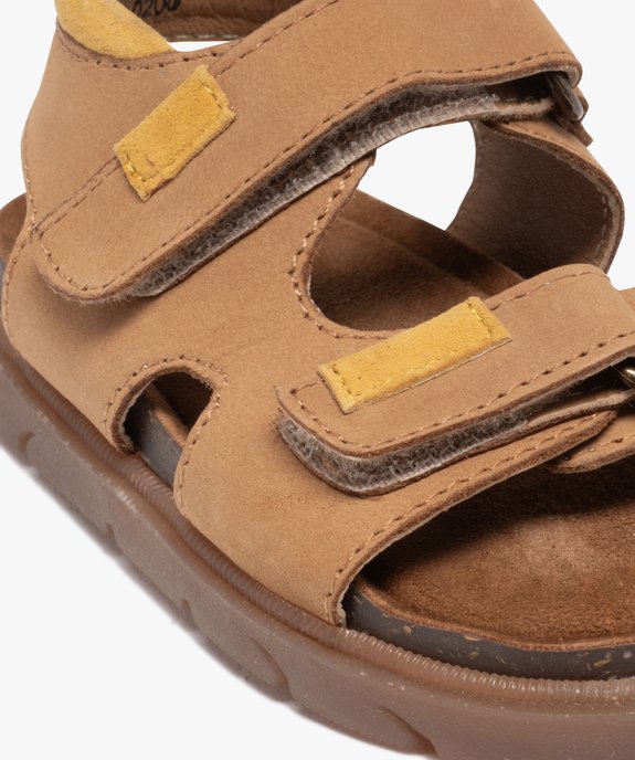 Sandales bébé garçon en cuir suédé avec double scratch - NA! vue6 - NA! - GEMO