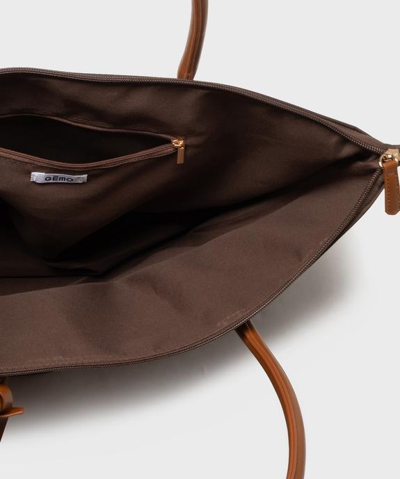 Sac à main zippé forme cabas à grandes anses femme  vue3 - GEMO (ACCESS) - GEMO