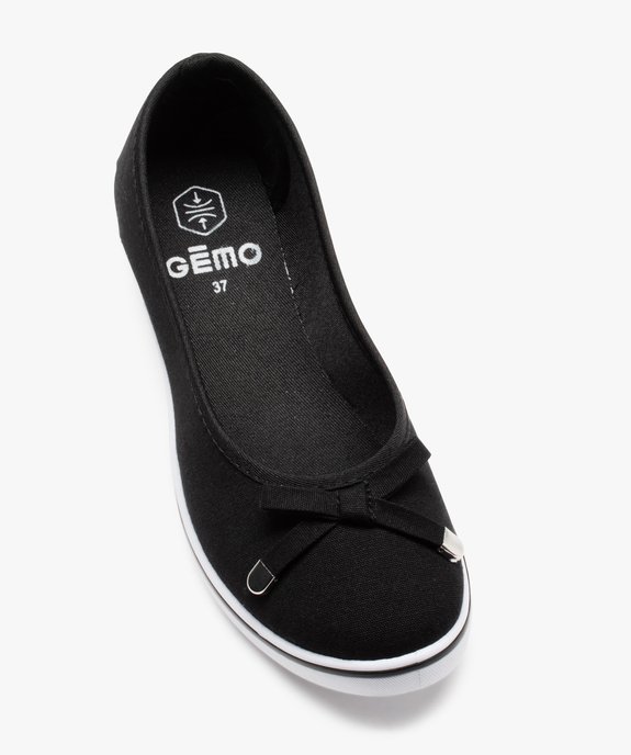 Ballerines femme en toile à talon compensé vue5 - GEMO 4G FEMME - GEMO