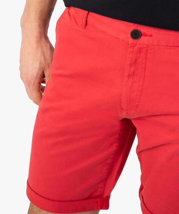 Bermuda homme forme chino en coton stretch coloris unique vue2 - GEMO (HOMME) - GEMO