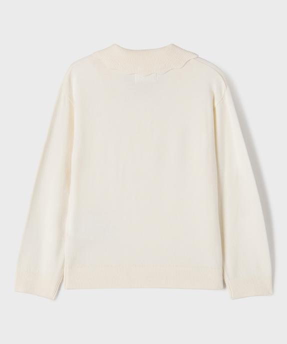 Pull fin en viscose avec col fantaisie fille vue3 - GEMO 4G FILLE - GEMO