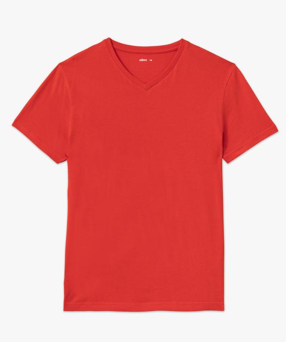Tee-shirt à manches courtes et col V homme vue4 - GEMO 4G HOMME - GEMO