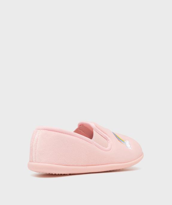 Chaussons pantoufles en velours moelleux imprimé arc-en-ciel fille vue4 - GEMO (ENFANT) - GEMO