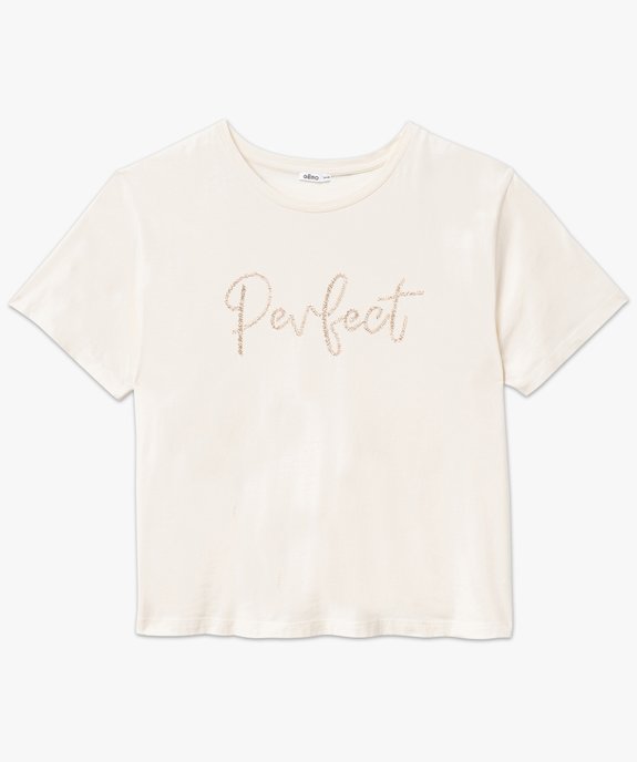 Tee-shirt à manches courtes avec motif brodé femme grande taille vue4 - GEMO (G TAILLE) - GEMO
