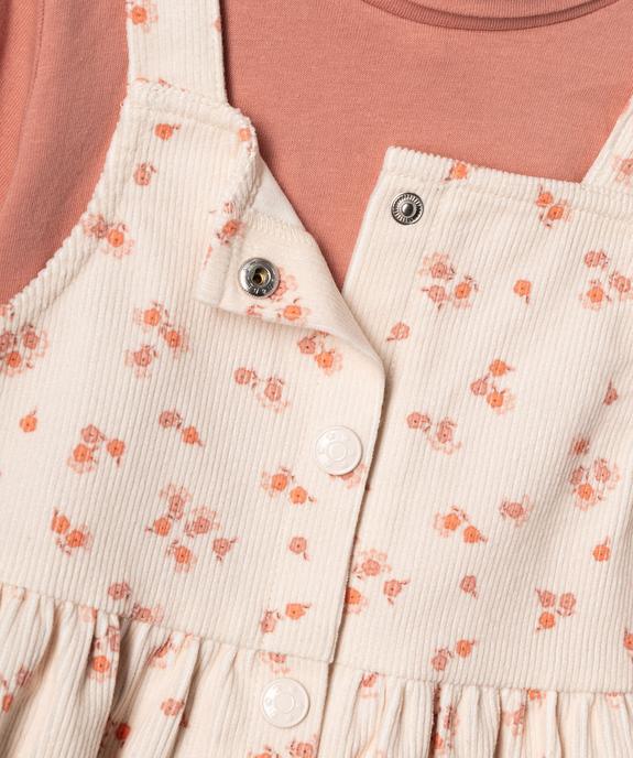 Ensemble 2 pièces bébé fille : robe + tee-shirt à manches longues vue2 - GEMO(BEBE DEBT) - GEMO