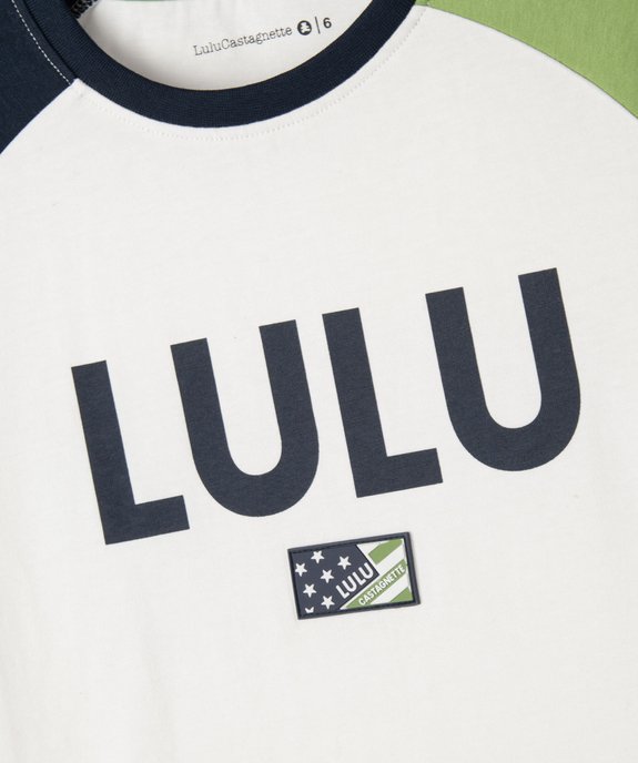 Tee-shirt manches longues raglan dépareillées garçon vue3 - LULUCASTAGNETTE - GEMO