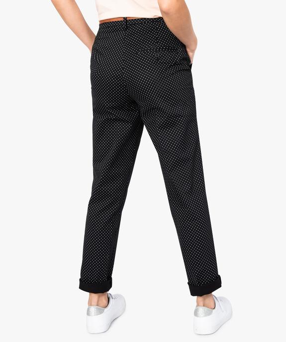 Pantalon femme avec motifs pois et ceinture amovible vue3 - GEMO(FEMME PAP) - GEMO