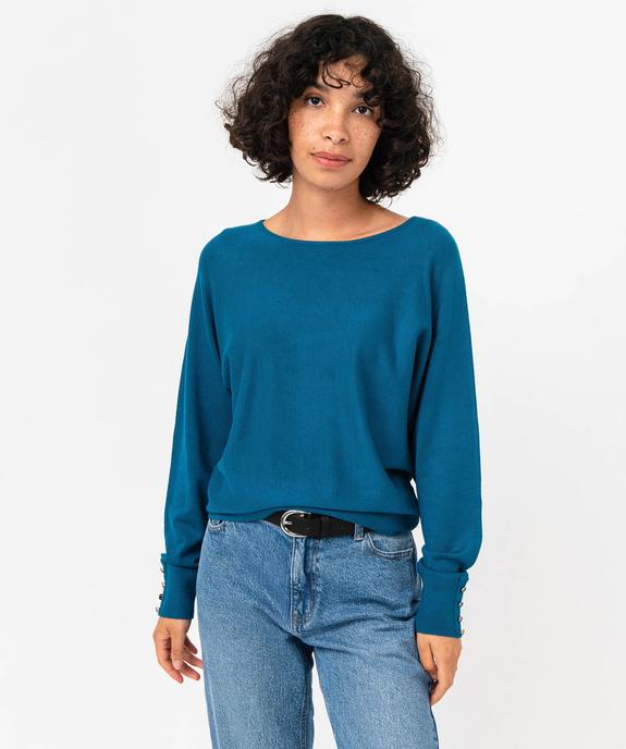 Pull fin à col rond et emmanchures chauve-souris femme vue1 - GEMO 4G FEMME - GEMO