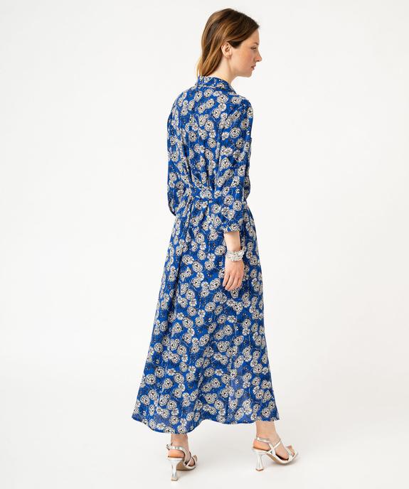 Robe chemise longue à manches 3/4 femme vue3 - GEMO 4G FEMME - GEMO