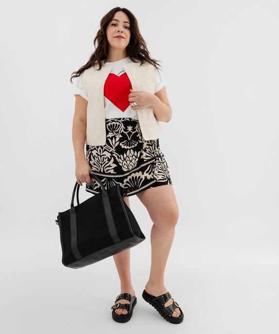 Gilet sans manches avec devant brodé femme grande taille vue5 - GEMO 4G GT - GEMO