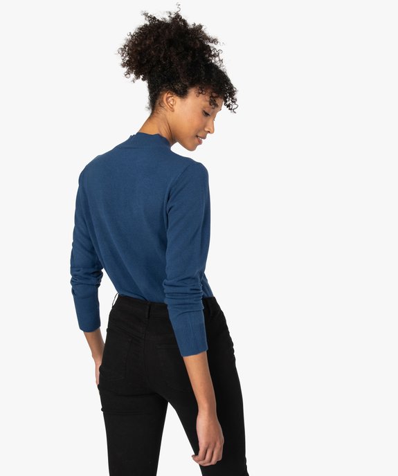 Pull femme col montant coloris uni vue3 - GEMO (MAILLE) - GEMO