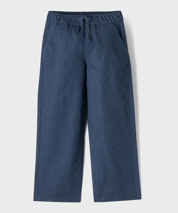 Pantalon en lin et coton avec taille ajustable garçon vue2 - GEMO (ENFANT) - GEMO