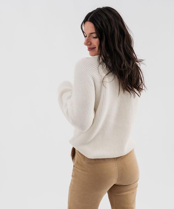 Pull en côtes perlées esprit marinière femme - LuluCastagnette vue3 - LULU CASTAGNETTE GEMO FOR GOOD - GEMO