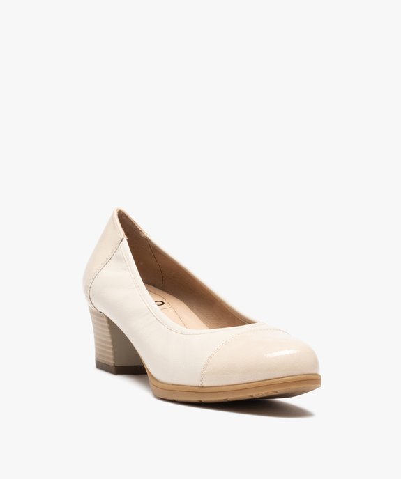 Escarpins confort femme à talon et bout vernis vue2 - GEMO (CONFORT) - GEMO