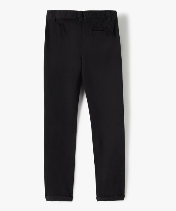 Pantalon garçon chino uni à revers vue4 - GEMO 4G GARCON - GEMO