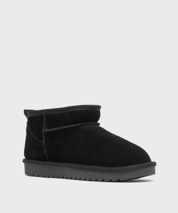 Boots fourrées dessus cuir femme vue2 - SANS MARQUE - GEMO